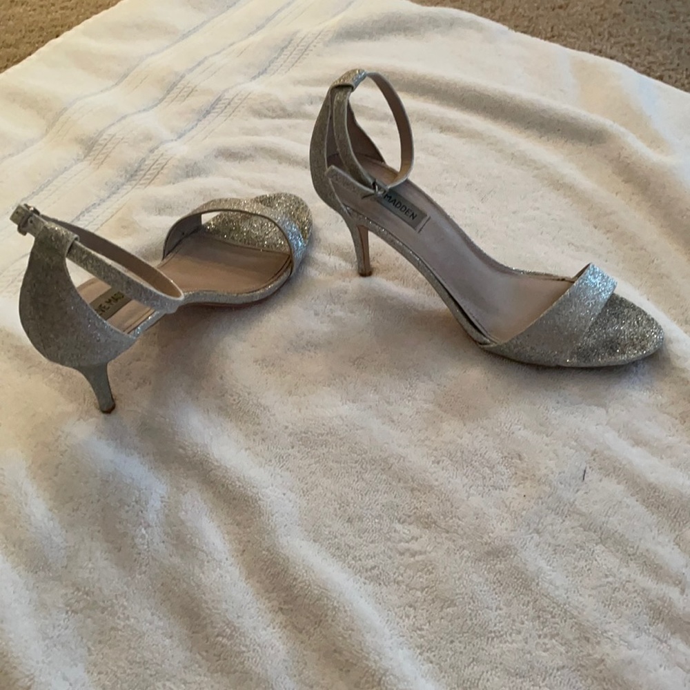 Steve Madden Silver Sparkle Heel